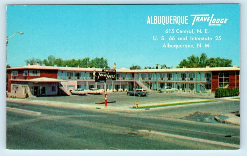 ALBUQUERQUE, New Mexico NM ~ Route 66 TRAVELODGE Roadside c1950s   Postcard