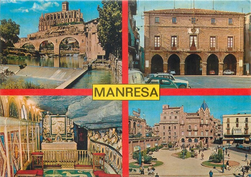 Postcard Europe Spain Barcelona Manresa multi view 