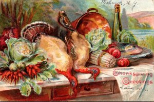 Thanksgiving Greetings With Turkey 1907