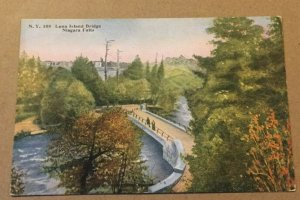 VINTAGE POSTCARD UNUSED LUNA ISLAND BRIDGE, NIAGARA FALLS CREASE