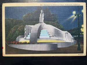 Vintage Postcard 1940 Entrance to the Hollywood Bowl Hollwood California (CA)