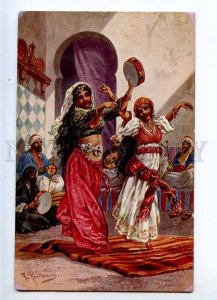 226774 HAREM Belly Dancer Girls by PERLBERG vintage color PC  