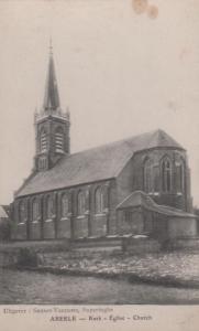 Belgium Abele Abeele Poperinge Church Antique Postcard