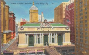 New York City NY   GRAND CENTRAL RAILROAD TERMINAL Train Station~Depot  Postcard