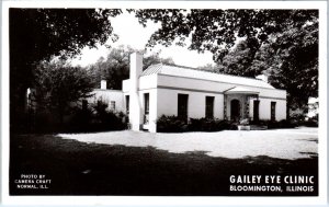 RPPC BLOOMINGTON, IL Illinois ~ GAILEY EYE CLINIC 1953 Camera Craft Postcard