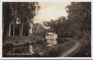 Sweden Parti av Göta Kanal Bergskanalen, Göta älv Vintage RPPC C191