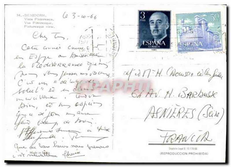 Spain Spain Espana Old Postcard Benidrom Vista Pintoresca