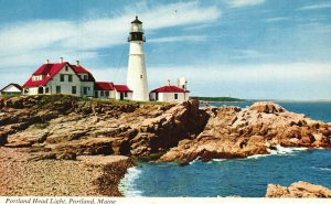 Vintage Postcard Portland Head Light Casco Bay Famous Landmark Portland Maine