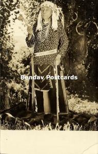 Native American Unknown Indian Chief (1920s) RPPC