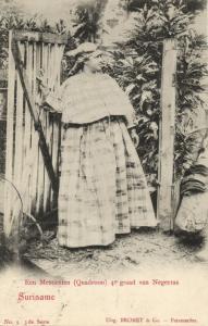 suriname, PARAMARIBO, Mestizo Woman in Traditional Dress (1899) Postcard