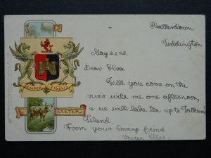 Devon EXETER Heraldic Coat of Arms c1901 Victorian Postcard by Raphael Tuck 1868