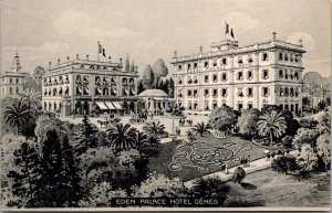 Vtg Eden Palace Hotel Genes Montreux Switzerland Postcard