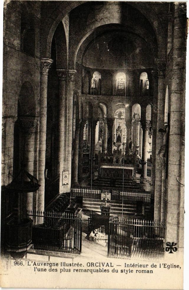 carte postale ancienne BELFORT - intérieur de l'eglise st-christophe