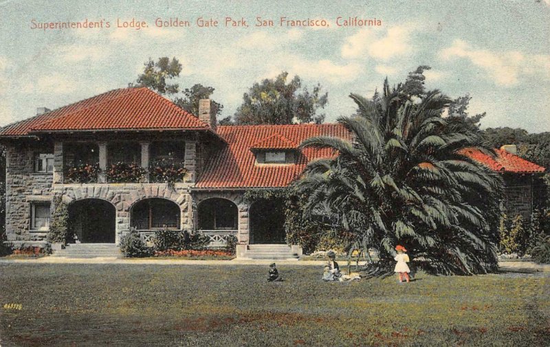 Superintendent's Lodge, Golden Gate Park, San Francisco CA 1908 Vintage Postcard