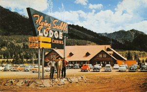 Flying Saddle Clinger Lodge Alpine Wyoming postcard