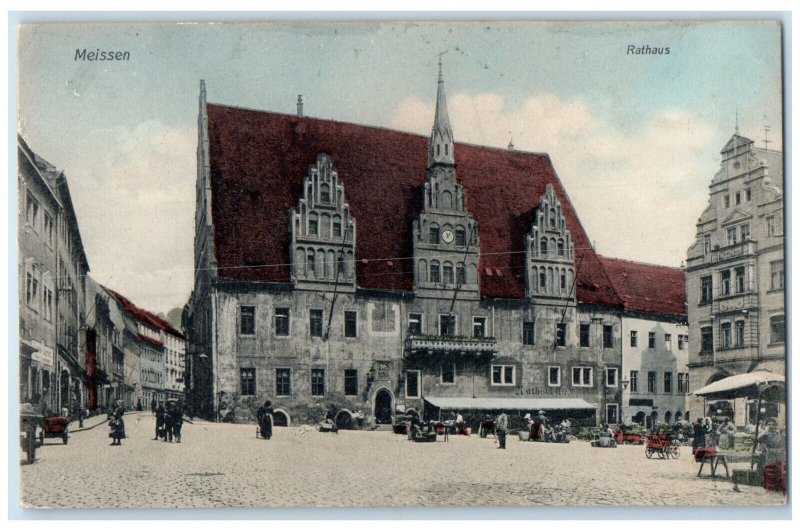 c1910 View of Meissen Town Hall Meissen Germany Antique Posted Postcard