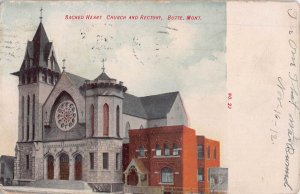 BUTTE MONTANA~SACRED HEART CATHOLIC CHURCH & RECTORY~1912 POSTCARD