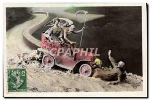 Old Postcard Fantaisie Mower Automotive