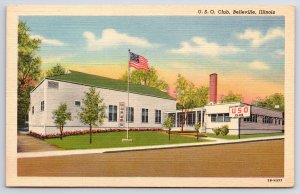 Belleville Illinois~Art Deco USO Club @ 710 E Main Street (Gone!)~Sign~WWII 1942
