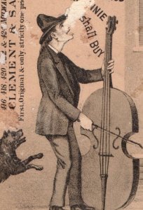 1880s Clement & Sayer Street Bass Player & Shaggy Dog F149