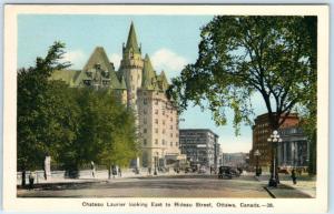 OTTAWA, ONTARIO Canada  CHATEAU LAURIER East to RIDEAU STREET Scene  Postcard 