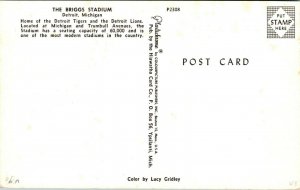 Vtg Briggs Stadium Tigers Lions Detroit Michigan MI Unused Postcard