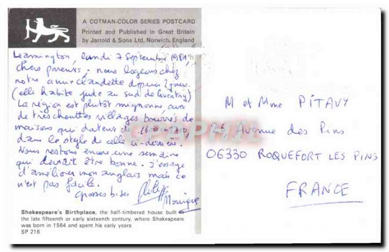 Old Postcard Shakespeare's Birthplace