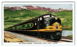 NORTH COAST LIMITED Streamlined Northern Pacific Railroad Train 1940s Postcard