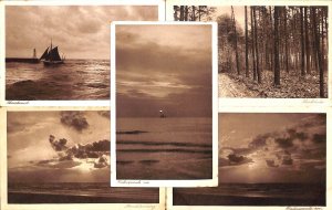 Netherlands lot of 5 scenic postcards 1915 landscapes & seascapes