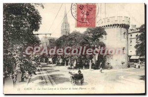 Old Postcard Caen Leroy tower and steeple of St. Peter