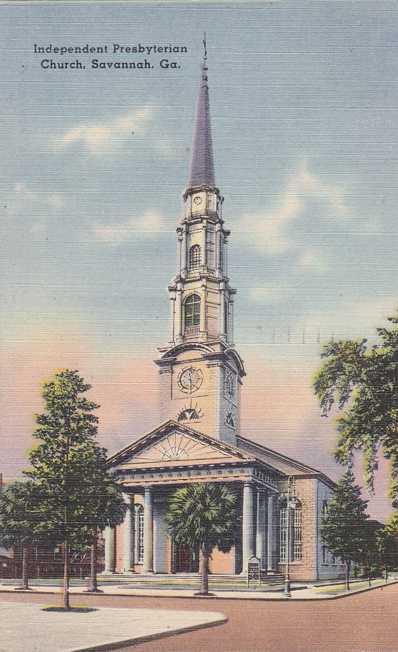 Independent Presbyterian Church - Savannah GA, Georgia - pm 1949 - Linen