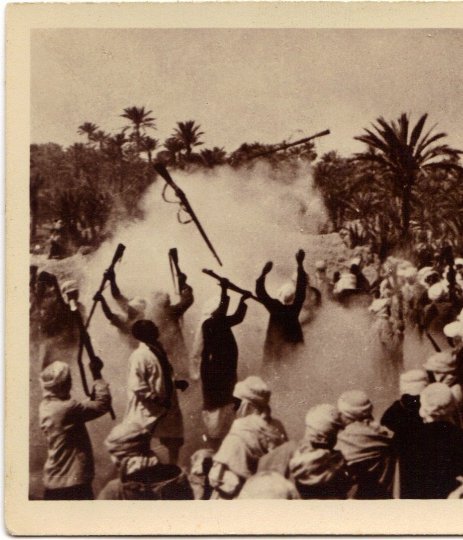 Algeria Scenes ET Types Fantasia Guerrilla Warfare Gun Battle Vintage Real Photo