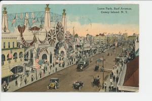 NY DB Coney Island Luna Park Surf Avenue MAY 5 1913