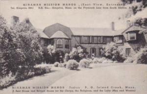 Massachusetts Kingston Miramar Mission Manor East View Entrance Albertype