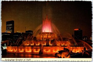 M-48660 Buckingham Fountain At Night with Chicago Skyline Chicago Illinois