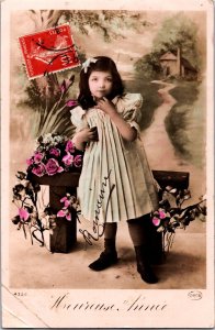 Victorian Girl Vintage RPPC C008