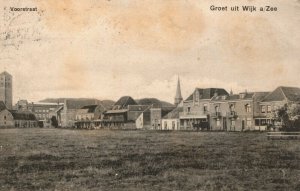 Netherlands Voorstraat Groet Uit Wijk Aan Zee Vintage Postcard 04.19