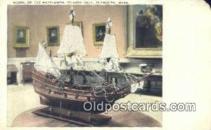 Model OF The Mayflower Pilgrim Hall, Plymouth, Massachusetts, MA USA Sailboat...