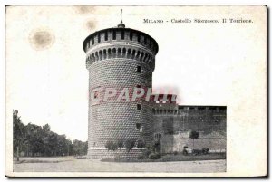 Old Postcard Milano Castello Sforzesco Il Torrione