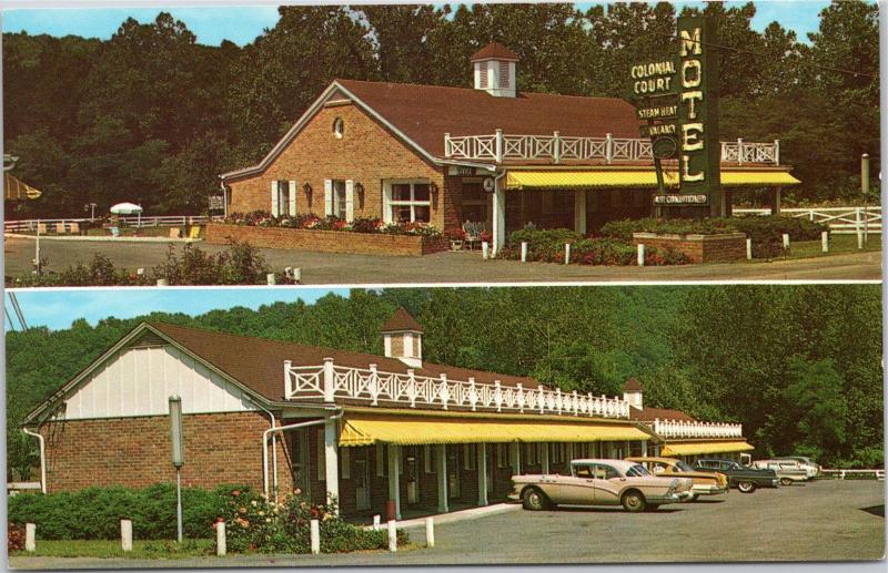 postcard WV - Colonial Court - A Motel of Distinction - building and cars