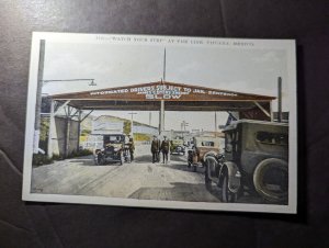 Mint Mexico PPC Postcard Watch Your Step at the Line Tijuana Mex Sheriff Dept