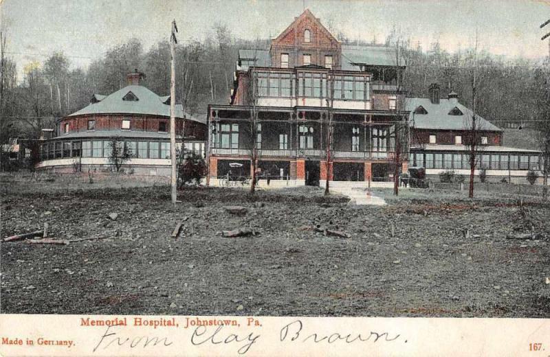 Johnstown Pennslyvania Memorial Hospital Antique Postcard J48847