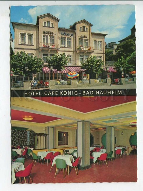 464414 Germany Bad Nauheim Hotel-cafe Konig advertising Old postcard