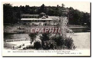 Old Postcard Bagnoles De L & # 39orne a corner Park and the Municipal Casino