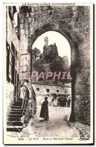 Old Postcard Le Puy Door and Rue Saint Georges (animated)