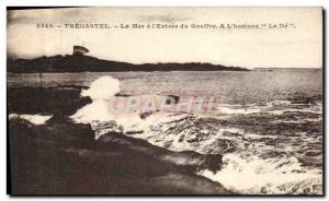 Old Postcard Tregastel La Mer L & # 39Entree Chasm At & # 39horizon De