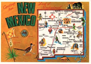 Greetings From New Mexico Map