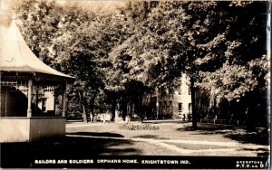 RPPC Sailors and Soldiers Orphans Home, Knightstown IN Vintage Postcard S37