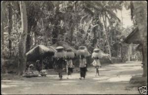 indonesia, BALI, Native Girls, Head Transport 30s RPPC