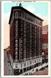 1924 Hotel Lincoln Indianapolis Indiana IN Building Street View Posted Postcard